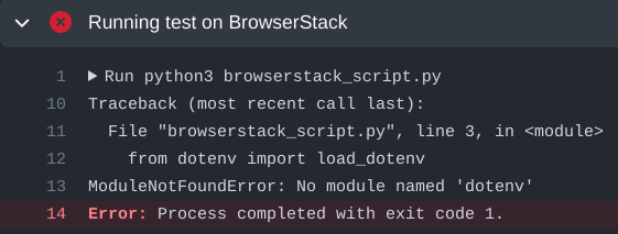 Dotenv error in GitHub Actions